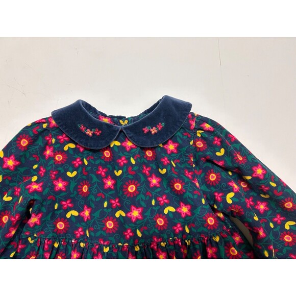 VINTAGE GYMBOREE RAINBOW TAG Girls Medium 2-3 Years Old CORDUROY FLORAL DRESS - Picture 10 of 12